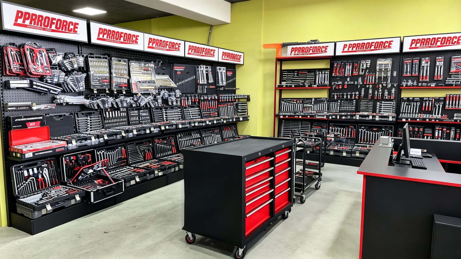 Partner store in Uzbekistan fitted with PPRROFORCE branded racking